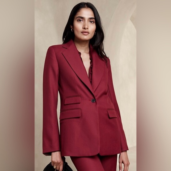 New! BANANA REPUBLIC Sculpted Italian Blazer, Transition Cream, Size 14 - Picture 11 of 12